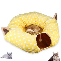 Cat Play toy Tunnel Funny Pet Tunnel Foldable Bulk Small Pet Toys Portable Rabbit Pet Tunnel Cat Beds House and Sleep with Ball LJ201125
