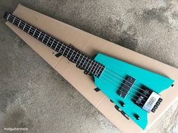 Left Green Headless Electric Guitar with 2 Pickups,Black Hardwares,Rosewood Fretboard,offer customized