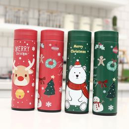 17oz Merry Christmas Santa Claus Bottles 3D Print Kids Gifts Sport Portable Waterproof Skidproof Double Wall Insulated Water Bottle