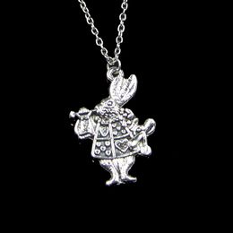 Fashion 36*23mm Musical Rabbit Trumpet Pendant Necklace Link Chain For Female Choker Necklace Creative Jewellery party Gift