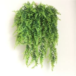 Artificial Plants Vines Ferns Persian Rattan Fake Hanging Plant Faux Boston Fern Wedding Garland Wall Decor JK2101XB