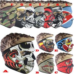 30pcs Skull Face Mask 12 Colors Halloween Costume Party Face Mask Motorbike Scarf Bike Ski Snowboard Outdoor Sports Face Towel