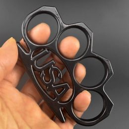 Metal USA Strong Finger Tiger Fist Clasp Four Finger Self Defense Fist Ring Hand Clasp Legal Defense Knuckle Copper Ring Clasp -PF14