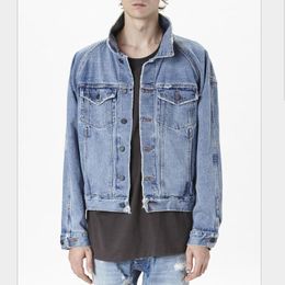 Casual Men Denim Jacket Oversized Men Coat Moto Biker Jeans Jacket Pockets Chaquetas Hombre Washed Jeans High Quality