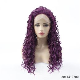 Afro Kinky Curly Synthetic Lace-Frontal Wig Natural Color Simulation Human Hair Lace Front Wigs 20114-3700