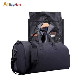 Portable Garment Travel Duffel Bag Waterproof Oxford Shoulder Strap Business Handbags Multiple Pocket Portable Suit Storage Bags Q0705