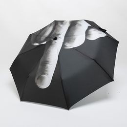 HOT 10PCS Middle Finger Umbrella Rain Windproof Up Yours Umbrella Creative Folding Parasol Fashion Impact Black Umbrella T500426