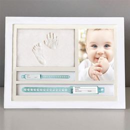 One Year Old Baby Infants Gifts Newborn Hand and Foot Prints Print Mud Photo Frame Commemorative Table Decoration Frames 201211