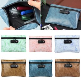 Firedog Waterproof Smoking Smell Proof Bag Leather Tobacco Pouch With Combination Lock Herb Odor Proof Stash Container Storage Case