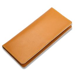 HBP Fashion Women Men Organiser Long Wallet Clutch Purse Real Genuine Leather Silm Soft Wallets