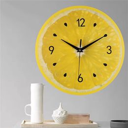 Fruit Creative Modern Design Silent Digital Decorative Clock for Home Living Roon Office Wall Decor 9J18 201212