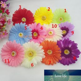 20pcs 10cm Artificial Simulation fake fabric African Daisy Flower Heads Wedding Christmas Party Diy Brooch Headwear Ring