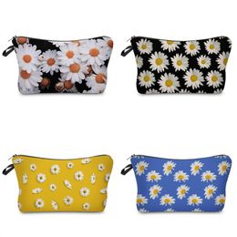 Wash Flower Cosmetics Storage Bag Daisy Pattern Handbag Fashion Makeup Dumpling Clutch Bags Waterproof Woman Travel Envelope 5XS F2