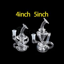 Free DHL!!! New 4.0/5.0 Inch Recycler Glass Dab Rigs Water Bongs Glass Beaker Bongs Clear Thick Heady Oil Rigs