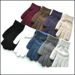 Childrens Finger Gloves & Mittens Accessories Baby, Kids Maternity Men And Women Knitted Wool Autumn Winter Warm Solid Colour Korean Version