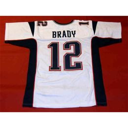 Mitch Custom Football Jersey Men Youth Women Vintage TOM BRADY CUSTOM PRO STYLE WHITE Rare High School Size S-6XL or any name and number jerseys