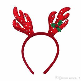 Cute Christmas Headband Santa Snowman Bear Deer Horn Adult Kid Head Clasp Christmas Gift Xmas Glow Toy Christmas Hair Accessories WVT1065