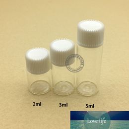 (100pieces/lot) 2ml 3ml 5ml Clear Glass bottle with Stopper Mini Sample Glass essential Oil bottle with screw cap Glass vials