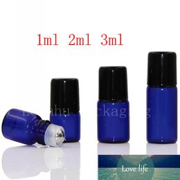 1ml 2ml 3ml Empty Essential Oil Glass Container Sample Perfumes Roller on Vial Blue Glass Case Roll on Bottles for Essential Oil
