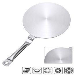7.9inch Sliver Aluminium Induction Hob Pan Long Handle Heat Diffuser Induction Cooker Plate Adapter For Kitchen Stewing Simmerin 201124