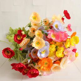 Corn poppy silk Decorative flower wedding decoration venue dress up guide shop arrangement spring fresh flowers