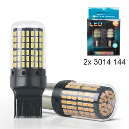 2x 3014 144 SMD CanBus S25 1156 BA15S P21W LED BAY15D BAU15S PY21W lamp T20 LED 7440 W21W W21/5W led Bulbs For Turn Signal Light