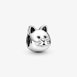 100% 925 Sterling Silver Cute Cat Charms Fit Original European Charm Bracelet Fashion Women Wedding Engagement Jewelry Accessories