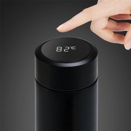 Thermos Tea Stainless Flasks Thermal 304Stainless Bottle Smart Travel Touch Screen Mug LCD Fashion Display Temperature 201204