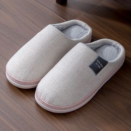 TZLDN Women's Winter Indoor Warm Flat Shoes knitted fabric cotton slippers Home Bedroom simple home cotton Soft Bottom Slippers X1020