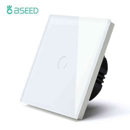 5 pc BSEED Touch Screen Light Interruptores LED Backlight Wall Switches Painel de vidro Max.Load 300W 1/2 / 3GANG Switches LED W220314