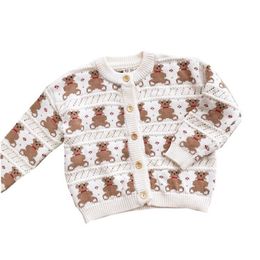 kids spring sweater baby girls boys knitted sweater long sleeves cartoon bear cardigan toddler outerwear cute infant clothing 201109