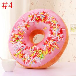 40cm Cute Donuts Pillow Chocolate Donuts Plush Simulation Macaron Food Cushion Nice Bottom Cushion Nap Pillow Doughnut Coussin Y20268l