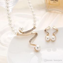 Pearls Jewelry Sets Necklace Earrings Women Christmas Gift Party Jewelry Wedding Jewlery Set pretty set of decorat