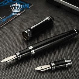 luxury quality brand duke D2 Fountain Pen set box METAL boat fude golden ink pen Stationery Student Office school supplies new 201202