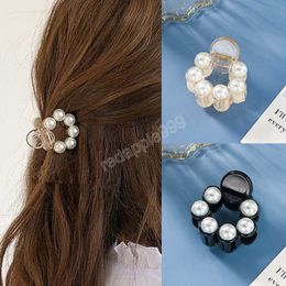 Sweet Mini Round Pearl Clamps For Women Girls Hair Claw Chic Barrettes Hairpins Korean Fashion Hair Accessories