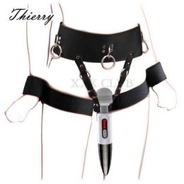NXY Chastity Device Thierrry Forced Orgasm Restraint Kit Briefs Strap Av Vibrator Masturbation Belt Wrist to Thigh Cuffs Bondag1221