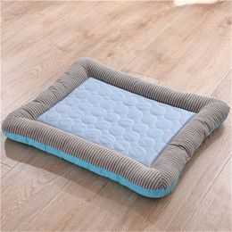 Pet Dog Mat Ice Pad Dog Sleeping Mats For Dogs Cats Pet Kennel Top Quality Cool Cold Silk Bed For Dog camas para perros 201124