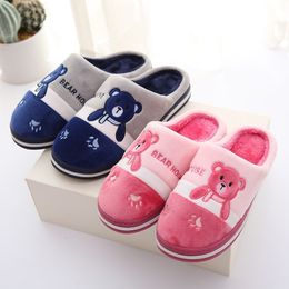 Cartoon Bear Women Slippers Winter Warm Fur Slides Men Ladies Couple Boys Girls House Shoes Home Indoor Bedroom Zapatilla Mujer Y201026