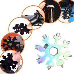 18 function Snowflake Pocket Tools Hike Camp Portable Multipurposer Survive Outdoor Openers Snowflake Multi Spanne Hex Wrench VT1934
