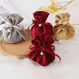 Colour Flannel Bag Jewellery Drawstring Closure Design Lipstick Earphone Change Storage Bag Debris Organiser 10pcs CX220124