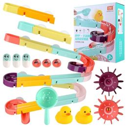 44/24/ Baby Bath Toys Track Assembly Slide Wall Sunction Playing Water Bath Toys Enjoy Shower Water Educational Game for LJ201019