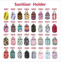 Neoprene Sanitizer Bottle Holder 30ML Empty Bottle Keychain Bags Portable Perfume Covers Hand Soap Bottle Holder Novelty Items LSK1982