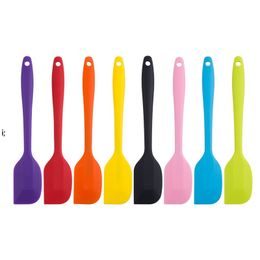 Baking Cooking BPA Free 8 inch Silicone Spatulas Rubber Spatula Heat Resistant Seamless One Piece Design Non-Stick Flexible Scraper RRA11797