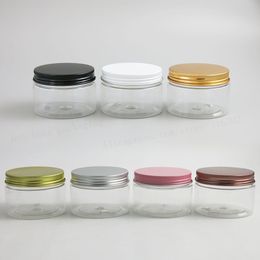 Barattolo di crema per animali trasparente vuoto da 20 x 120 g. Flacone di crema in plastica trasparente da 4 once con confezione di contenitore cosmetico con tappo in alluminio