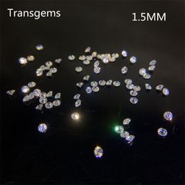 TransGems 1.5mm=0.014 ct Total 1 CTW F Color Certified Lab Grown Moissanite Diamond Loose Bead Test Positive Y200620