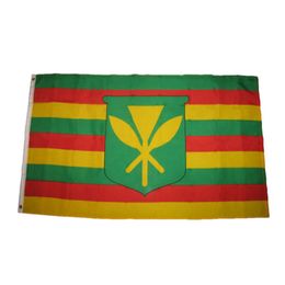 Hawaii Kanaka Maoli Flags Banners 3X5FT 100D Polyester Fast Shipping Vivid Colour With Two Brass Grommets