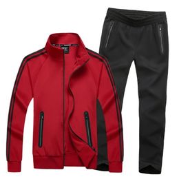 Men 2 Pcs Set Thick Hoodie Sweatpant Sets Male Casual Sweat Tracksuit Winter Zipper Warm Jackets Sweatpants Large Size 8xl 7xl 220107