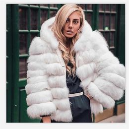 Women's Natural Fox Fur with Short Hat Sleeve Detachable Four-in-one Real Fox Fur Coat European Stand Winter Warm Fashion C 201212