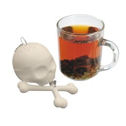 Overlying Skull Silicone Tea Infuser Loose Leaf FDA LFGB Creative Philtre Halloween Gift