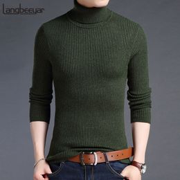 New Fashion Brand Sweater For Mens Pullovers Turtleneck Slim Fit Jumpers Knit Woole Warm Korean Style Casual Clothing Men 201123